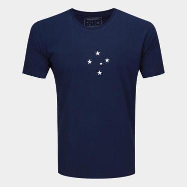 Imagem de Camiseta Cruzeiro Estrelas Tradicional Masculina - Giocatore, Marinho,