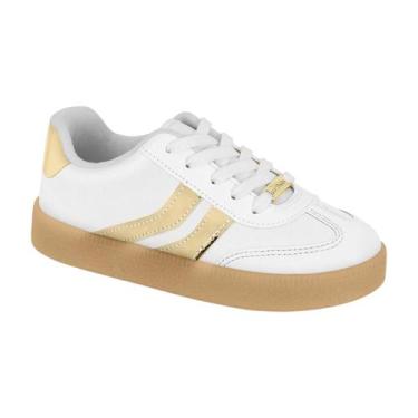 Imagem de Tênis Casual Estiloso Menina Molekinha Branco/Dourado 31