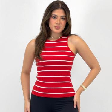 Imagem de Blusa Malwee Regata Gola Redonda Listrada Feminina-Feminino
