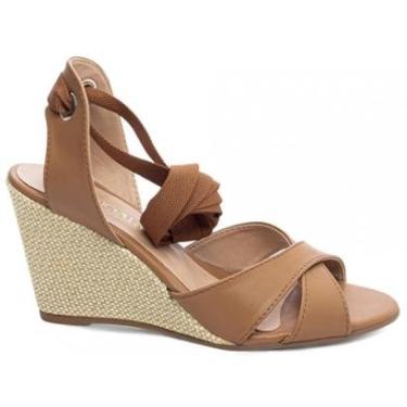 Imagem de Sandalia Plataforma Anabela Salto Médio Alto Cunha 7 cm-Feminino