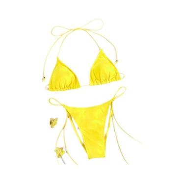 Imagem de Conjunto De Biquíni Sexy Com Estampa Para Mulheres, Mini Swimsuit, Mic