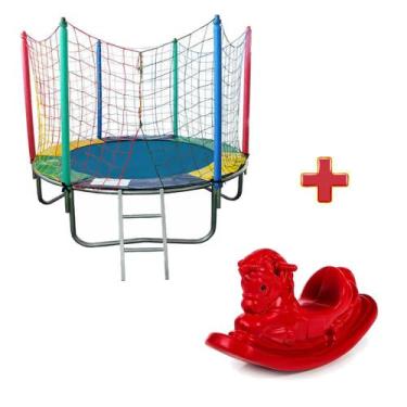 Imagem de Cama Elástica Pula Pula 1,83m Nacional + Cavalinho 1 Lugar - Rotoplay 