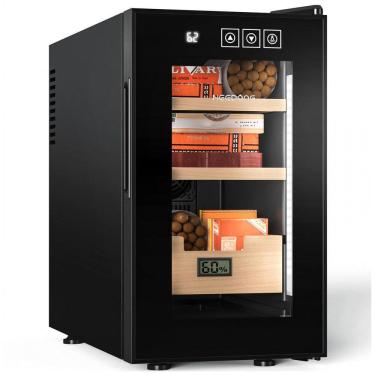 Imagem de Umidor para Charutos Elétrico 23L com Controle de Temperatura, Higrômetro Digital e Feito em Madeira de Cedro Espanhol, 110V