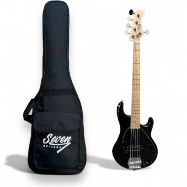 Imagem de ContraBaixo Seven SBM 57 5 Cordas BK Preto Com Bag - Seven Guitars
