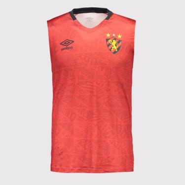 Imagem de Regata Umbro Sport Recife Aquecimento 2025 Vermelha, GG
