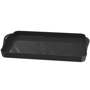 Imagem de Bandeja para Servir de Plástico Plus UZ Retangular Preta Café Restaura