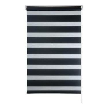 Imagem de Persiana Rolô Zebra Dupla 1,20m X 1,60m Cor Preto Evolux