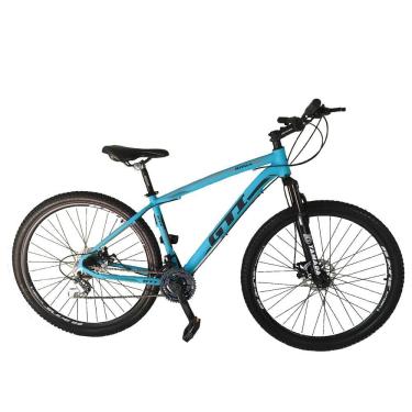 Imagem de Bicicleta Aro 29 Gti Roma Alumínio 27v Freio a Disco Mecânico Garfo com Suspensão - Azul
