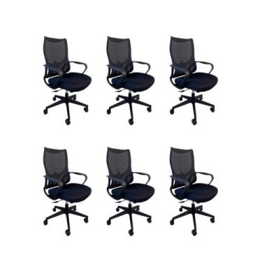 Imagem de Kit 6 Cadeiras De Escritório Presidente Oficial Verona Sem Apoio - Ofi