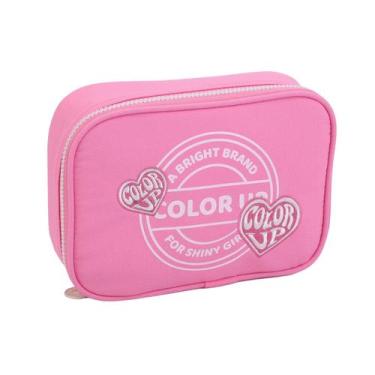 Imagem de Estojo Box Color Up Escolar Juvenil Meninas 100 Pens Glitter Cor:Chicl