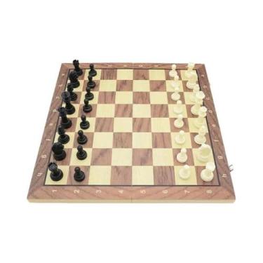 Imagem de Conjunto De Xadrez Magnético De Madeira Para Crianças, Jogo De Estraté