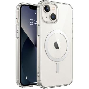 Imagem de Capa Mag-Safe para [iPhone 13] Capinha Slim Premium com [Proteção de Câmera] Magnetica Clear Case Transparente [Anti-Amarelamento], Compatível com MagSafe, Resistente a Riscos e Anti Impacto