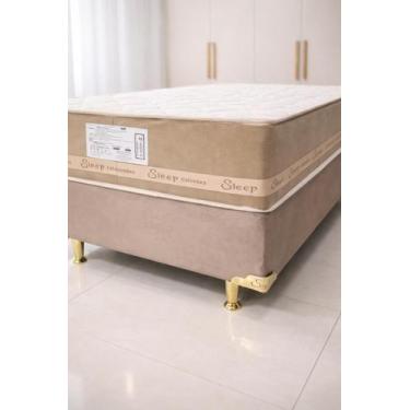 Imagem de Cama Para Solteiro Conjunto Box 188x88 Base + Colchão de Molas ensacad