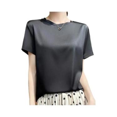 Imagem de Camisetas Femininas De Manga Curta Soltas Para Primavera E Verão Com F