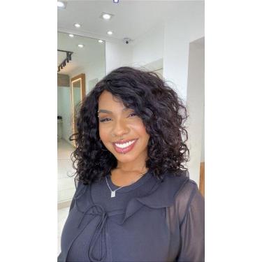 Imagem de Peruca Cacheada Modiza em Cabelo Humano - 35 cm - Castanho Escuro - Ci