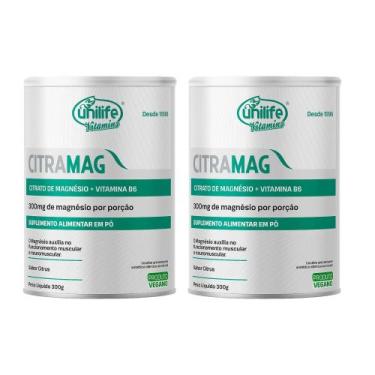 Imagem de Kit 2 Citrato De Magnésio + Vitamina B6 Citramag 2x300g Sabor Citrus U
