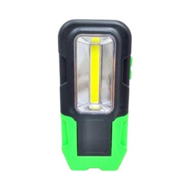 Imagem de Lanterna Verde Imã Giratório 2 Tipos de Iluminação Mecânico com Luz Frontal e COB LED com Ímãs para Fixação Verde