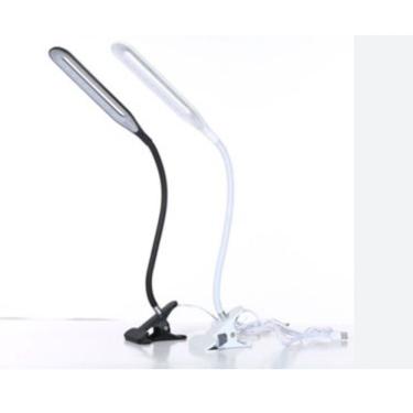 Imagem de Luminária de Mesa 20 Leds Garra Presilha para Leitura com Corpo Flexível Luz Leitosa Branco OEM