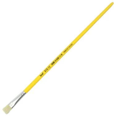 Imagem de Pincel Chato Cabo Longo 12 para Pintura Artística e Escolar com Cabo Ergonômico BRW