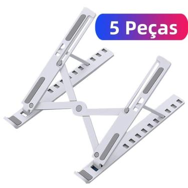Imagem de Suporte para Notebook Compacto Articulado com Altura Ajustável e Dissipação de Calor Rá...