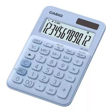 Imagem de Calculadora de Mesa Casio MS-20UC-LB-W-DC com 12 Dígitos, Visor de Cristal Líquido Big Display e Alimentação Solar