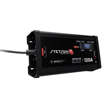 Imagem de Carregador de Bateria Automotivo para Veículo Infinito Black 120A Preto com Alta Eficiência Energética Stetsom