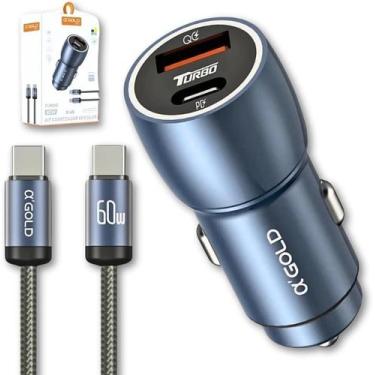 Imagem de Carregador Super Turbo Veicular 60W Duas Portas, Carregamento Ultra Rá
