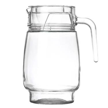 Imagem de Jarra De Vidro Com Tampa Transparente 1,6L Água Suco Refrigerante Resi