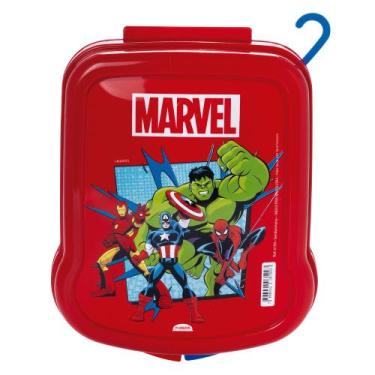 Imagem de Sanduicheira Marvel Vingadores Porta Lanche Com Tampa Fixa Infantil - 