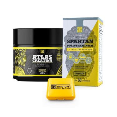 Imagem de Kit Spartan Polivitamínico  + Creatina Atlas  + Porta Cáps.-Unissex