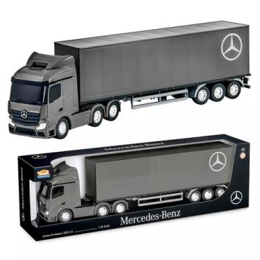 Imagem de Brinquedo Caminhão Carreta Mercedes-Benz Actros Baú Grande 47 Cm Escal