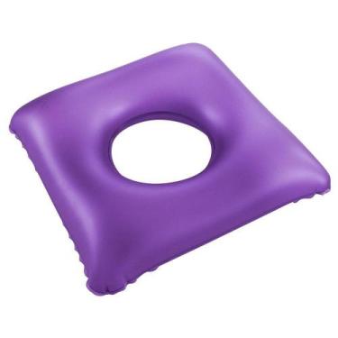 Imagem de Almofada Antiescaras com Orifício Quadrada Inflável 45x45 cm Biofloren