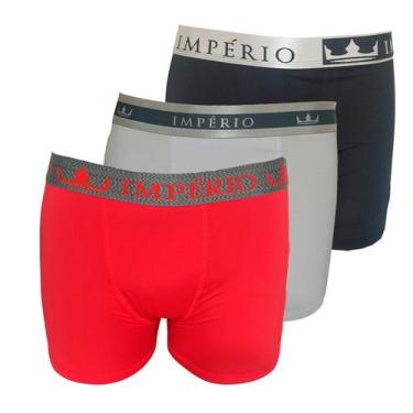 Imagem de Kit Com 3 Cueca Boxer Poliamida Imperio Sortido - Império, M, Preto