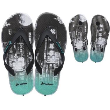 Imagem de Chinelo Grendene Rider R1 Play Kids 10718, 30, Branco preto
