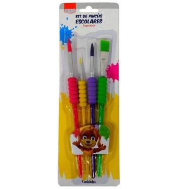 Imagem de Pincel Colorido Blister Com 4 Unidades Brw