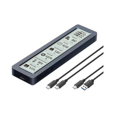 Imagem de M.2 NVMe SATA SSD Gabinete Visual Smart SSD Case USB 3.2 Gen 2 10Gbps 
