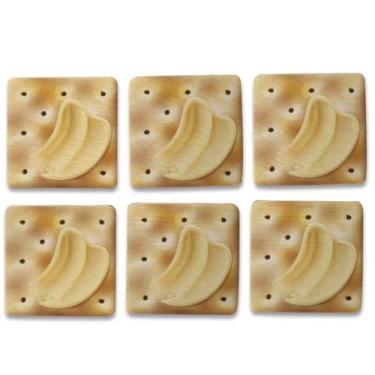 Imagem de Kit 6 Porta Copos Biscoito Cracker Cozinha Criativa - Geek Vip, Bege