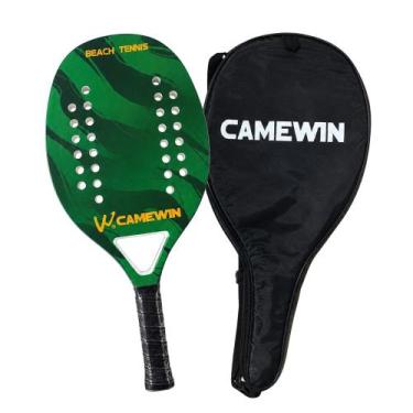 Imagem de Raquete Beach Tennis Camewin Fibra de Carbono, Verde militar