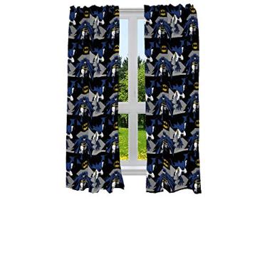 Imagem de Franco Conjunto de cortinas de janela de quarto infantil, 208 x 160 cm, Batman