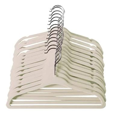 Imagem de Kit 100 Cabide Infantil Veludo Antideslizante Ultra Fino (Bege)