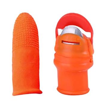 Imagem de Serenable de Polegar de Silicone de Jardim, de Capa de Anti-corte, Presentes de Jardinagem Polegar Depenador para Ferramenta , S (com tampa de dedo em látex)