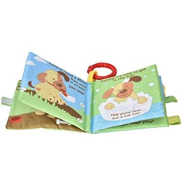 Imagem de Livro de pano de bebê, livro de pano infantil de poliéster chocalhos reutilizáveis ​​livro brinquedo brinquedos de desenvolvimento educacional precoce para 6 meses ou mais(Cachorro)