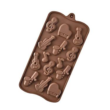 Imagem de Forma Molde Silicone Instrumento Musical Chocolate Biscuit