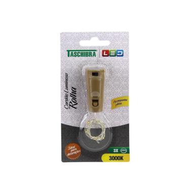 Imagem de Cordão Natalino Rolha Luminoso 10 Led 50cm A Pilha Taschibra