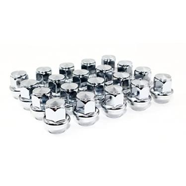 Imagem de Conjunto de 20 parafusos de fábrica Veritek 12 x 1,5 mm 3/4 19 mm Hex 1,25 polegadas 31,75 mm de comprimento cromado OEM estilo de fábrica grande bolota assento porcas para Ford Focus Fusion Escape Lincoln MKC MKZ rodas de fábrica