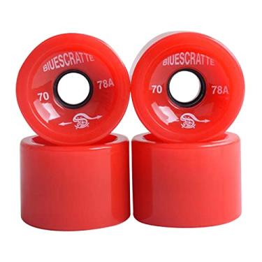 Imagem de Simhoa Conjunto de rodas de skate 4X para rodas de skate 78A 70X51 mm rodas de skate Longboard conjunto de rodas sobressalentes, vermelho