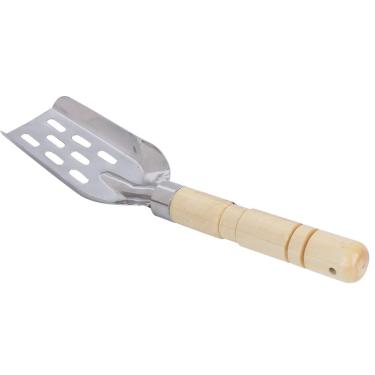 Imagem de Pá de isca de pesca, antiderrapante de aço inoxidável portátil com design de furo grande pá de pesca 33,5 cm equipamento de pesca para pesca no gelo para pesca de pescadores