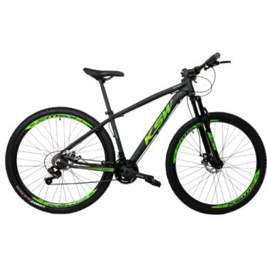 Imagem de Bicicleta aro 29 KSW Câmbios Shimano 24V Freio Hidraulico (PRETO+VERDE, 19)