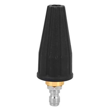 Imagem de Oumefar Bocal turbo rotativo preto 3600 PSI lavadora de pressão bocal turbo pulverizador com conexão rápida de 6,35 mm para lavadoras de alta pressão