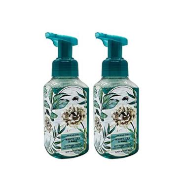 Imagem de Sabonete de espuma suave para as mãos Bath and Body Works, chá branco e sálvia 8,75 onças (pacote com 2) com extratos de ginseng